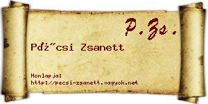 Pécsi Zsanett névjegykártya