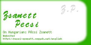 zsanett pecsi business card