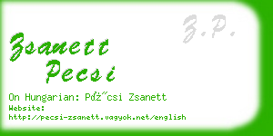 zsanett pecsi business card